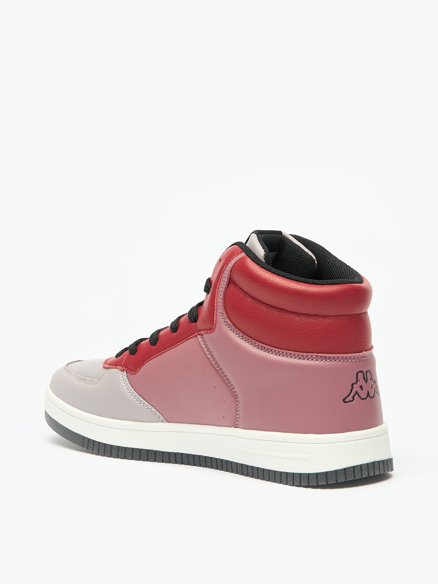 Panelled Lace-Up High Top Sneakers with Cushioning