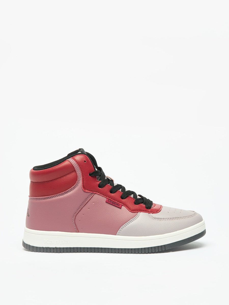 Panelled Lace-Up High Top Sneakers with Cushioning