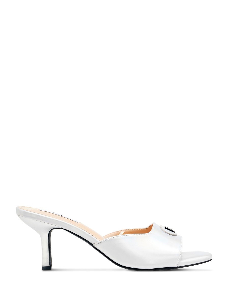 Slip On Kitten Heels with Decorative Vamp
