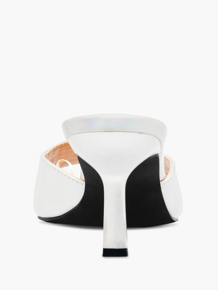 Slip On Kitten Heels with Decorative Vamp