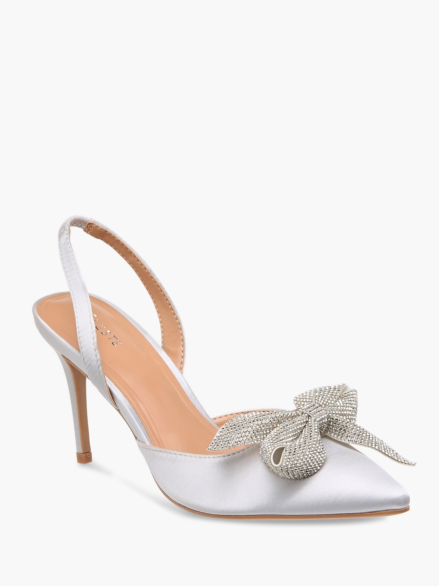 Bow Embellished Slingback Shoes with Stiletto Heels