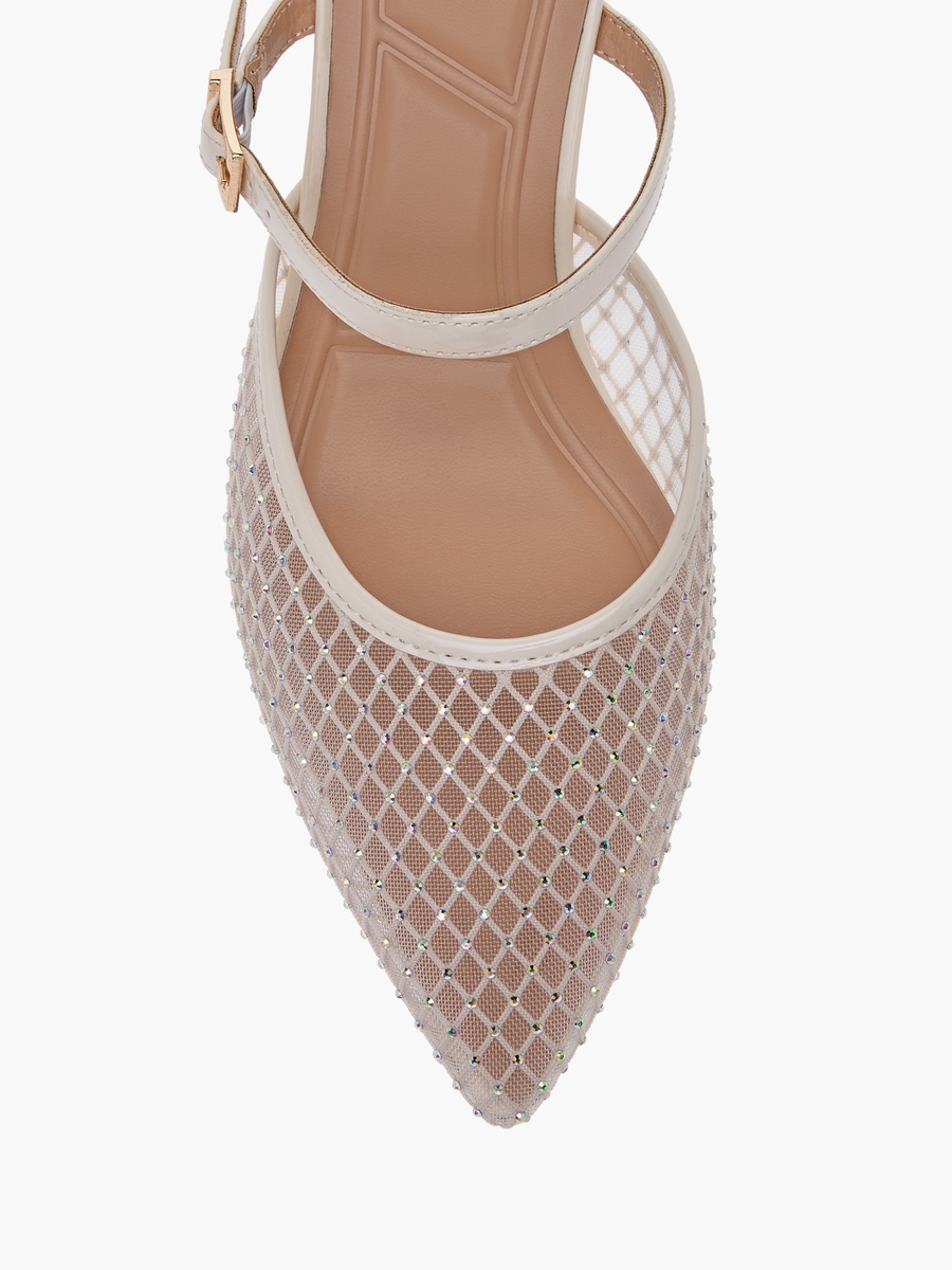 Embellished Pointed Toe Shoes with Kitten Heels