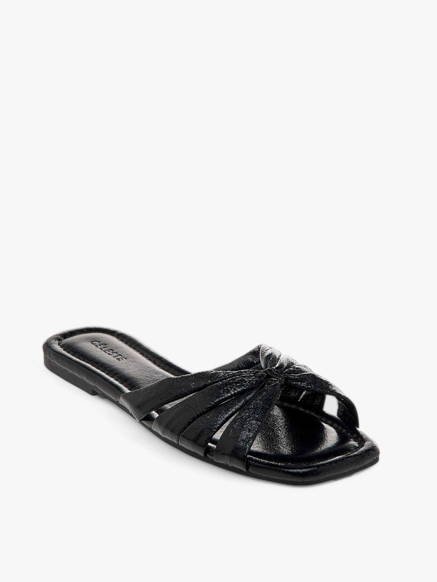 Metallic Slip-On Flat Sandals
