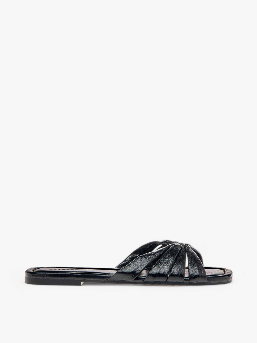 Metallic Slip-On Flat Sandals