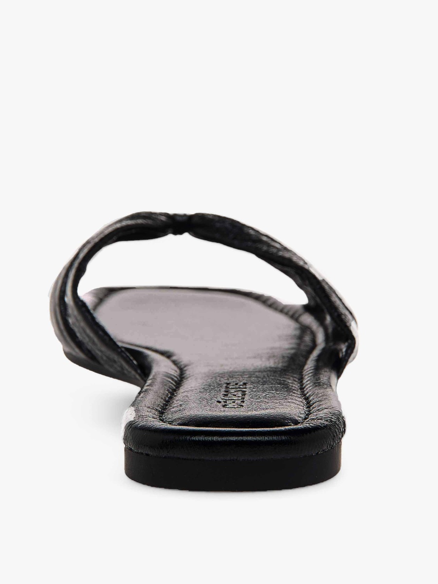Metallic Slip-On Flat Sandals