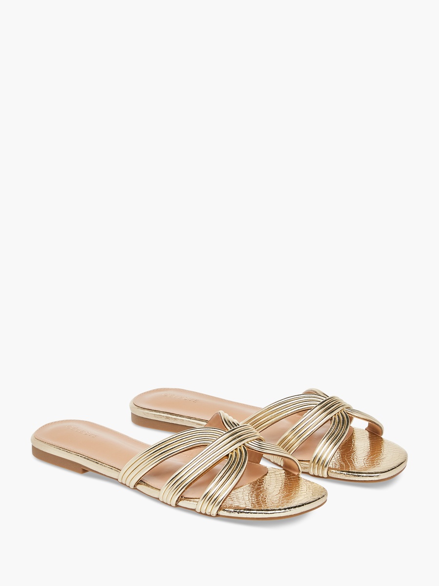 Textured Slip-On Flat Sandals