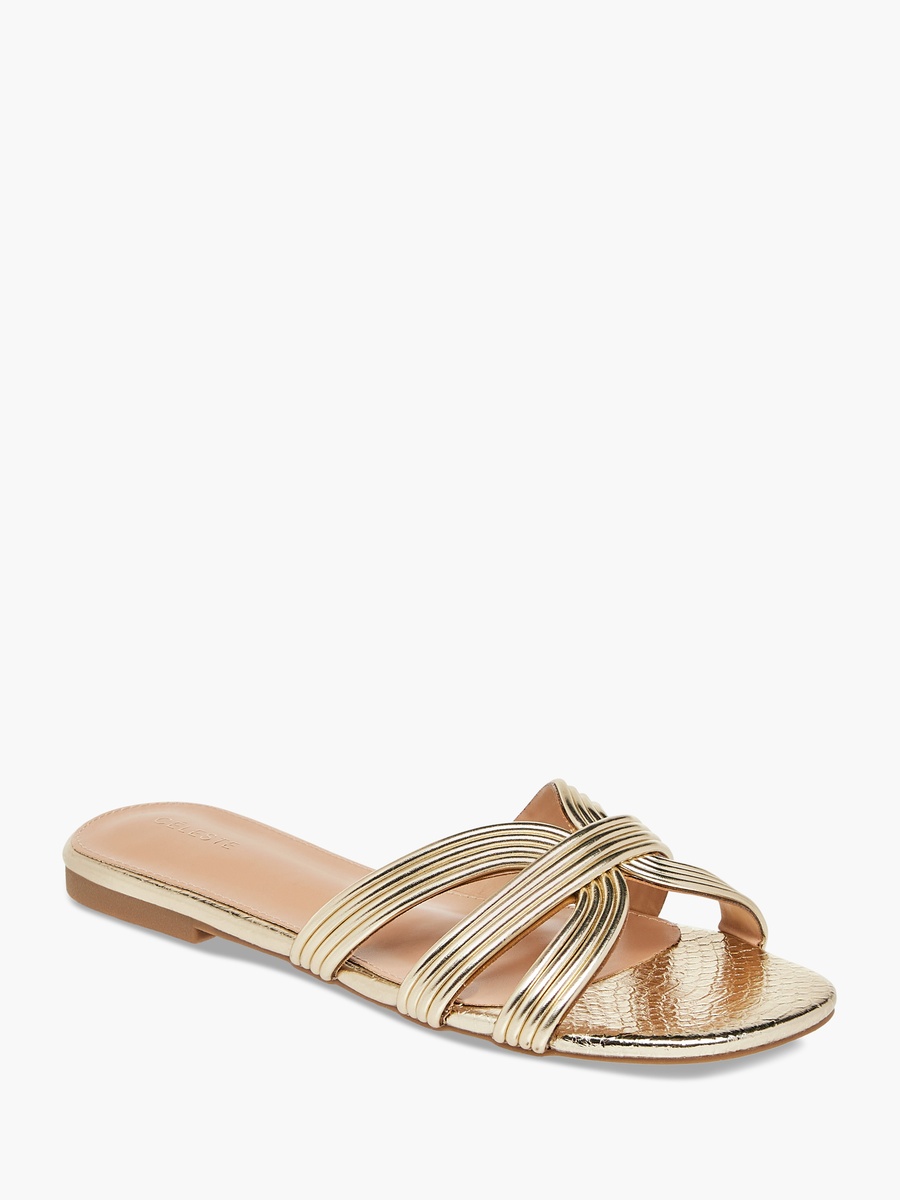 Textured Slip-On Flat Sandals