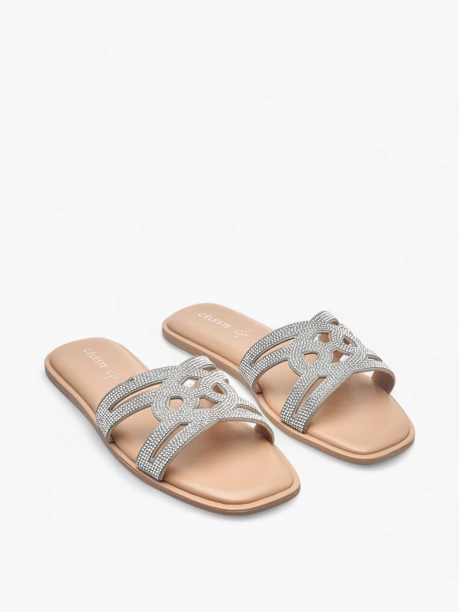 Studded Slip-On Strap Sandals