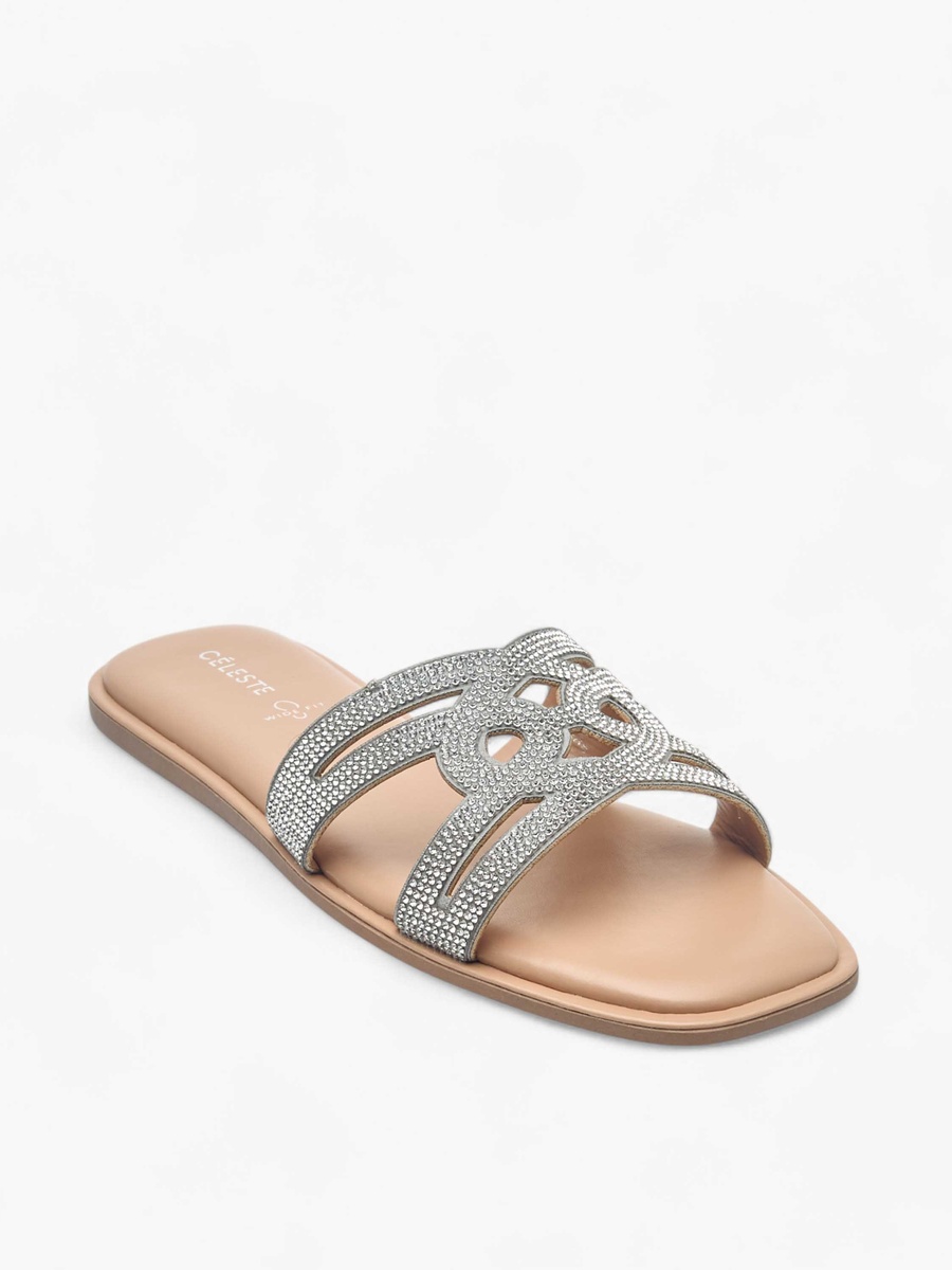 Studded Slip-On Strap Sandals
