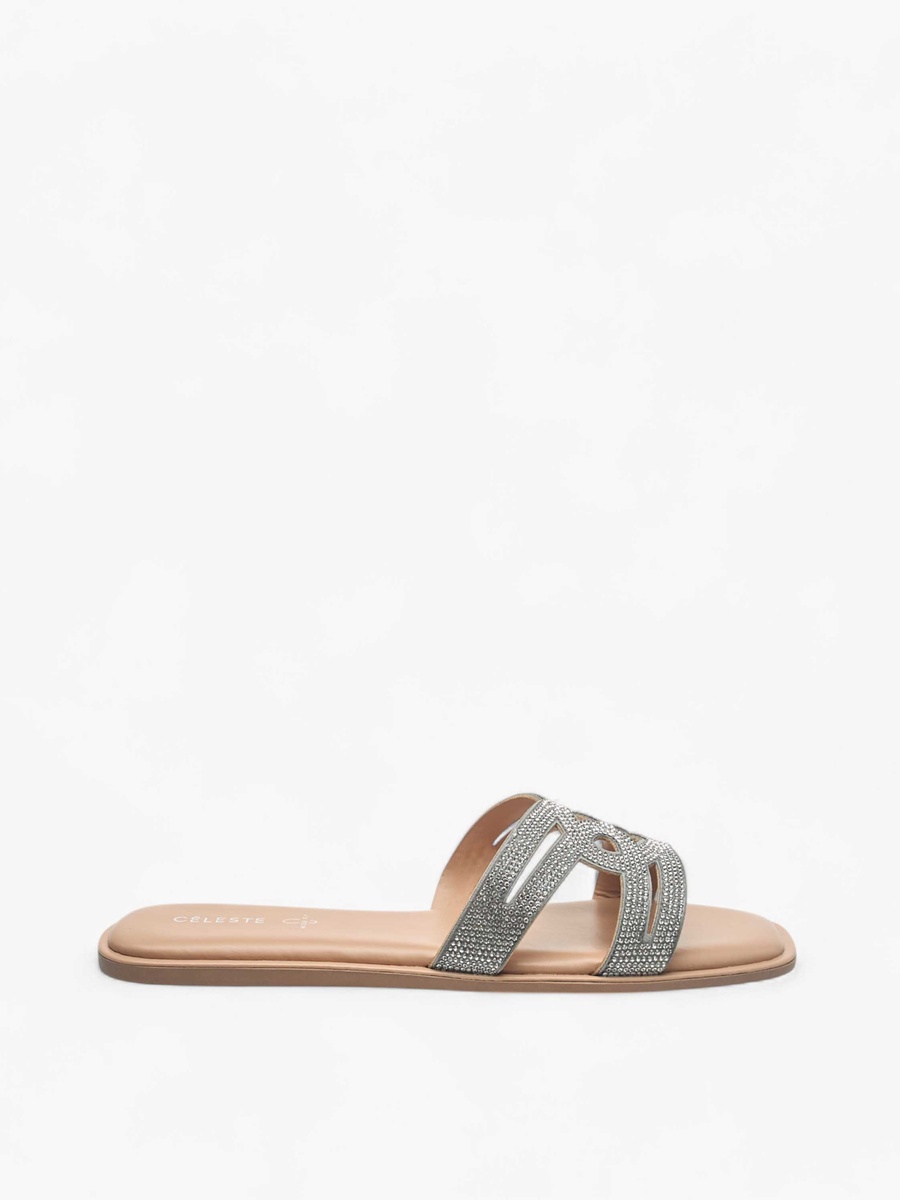 Studded Slip-On Strap Sandals