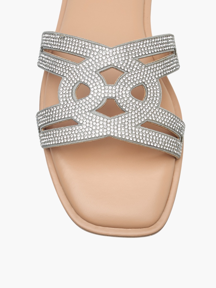 Studded Slip-On Strap Sandals