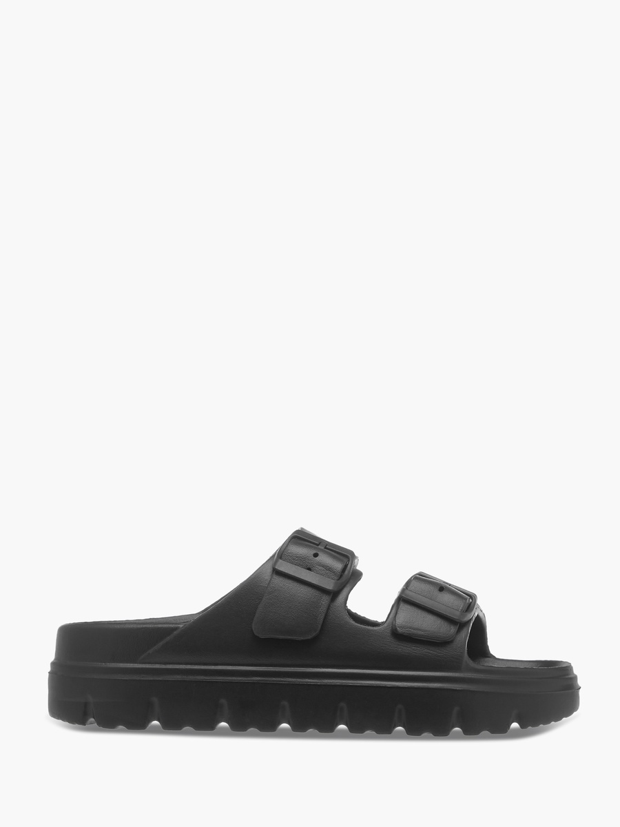 Buckle Accent Slide Slippers with Slip-On Closure