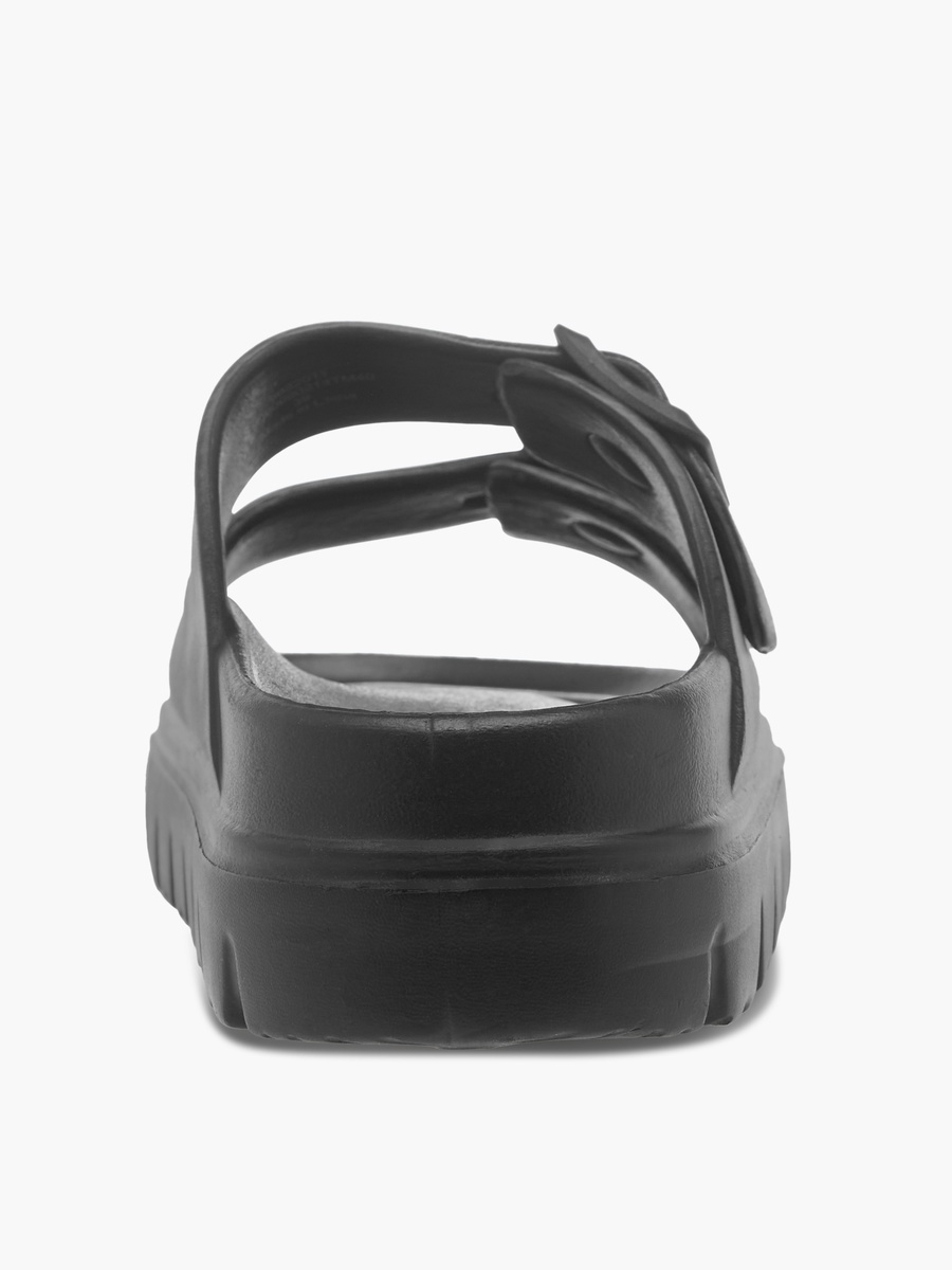 Buckle Accent Slide Slippers with Slip-On Closure