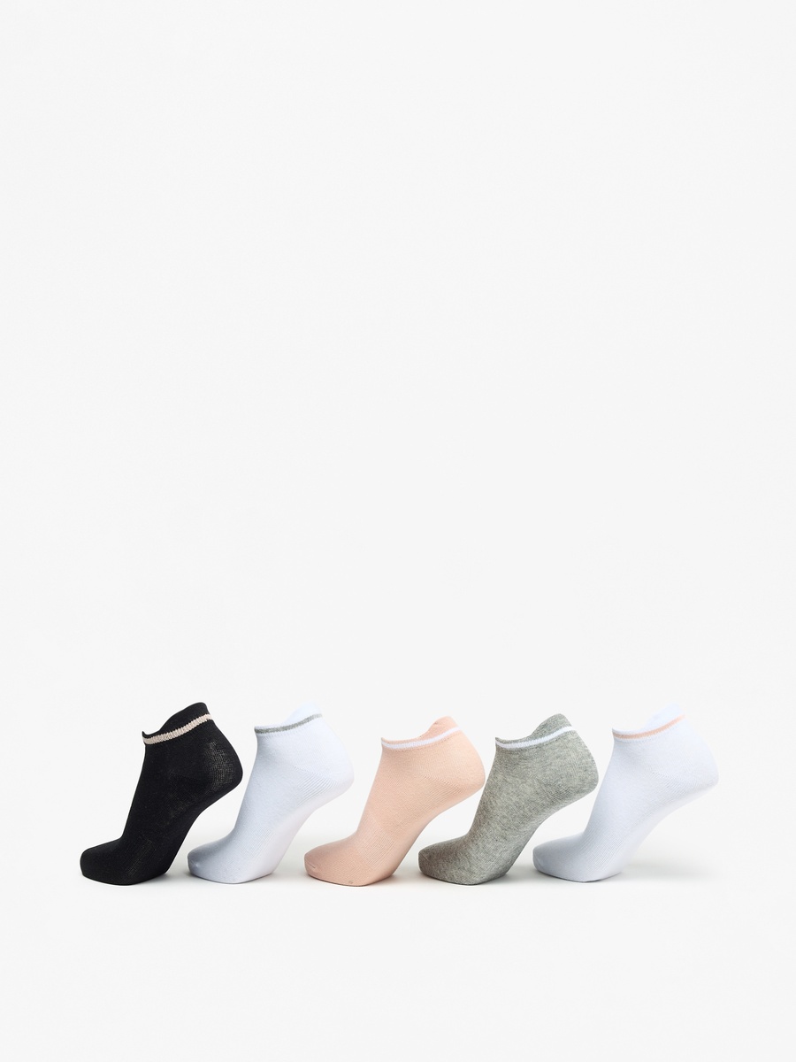Solid Ankle Length Socks - Set of 5