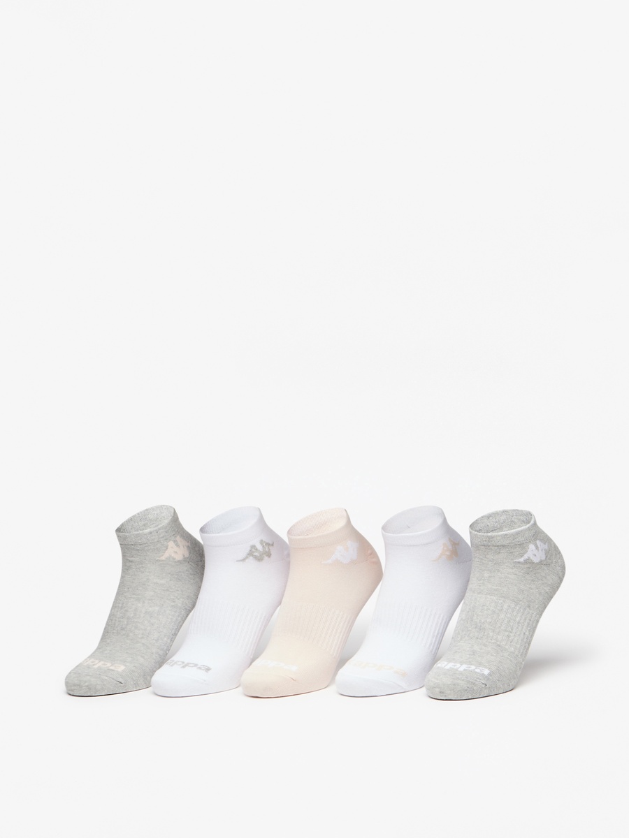 Logo Detail Ankle Length Sports Socks - Set of 5