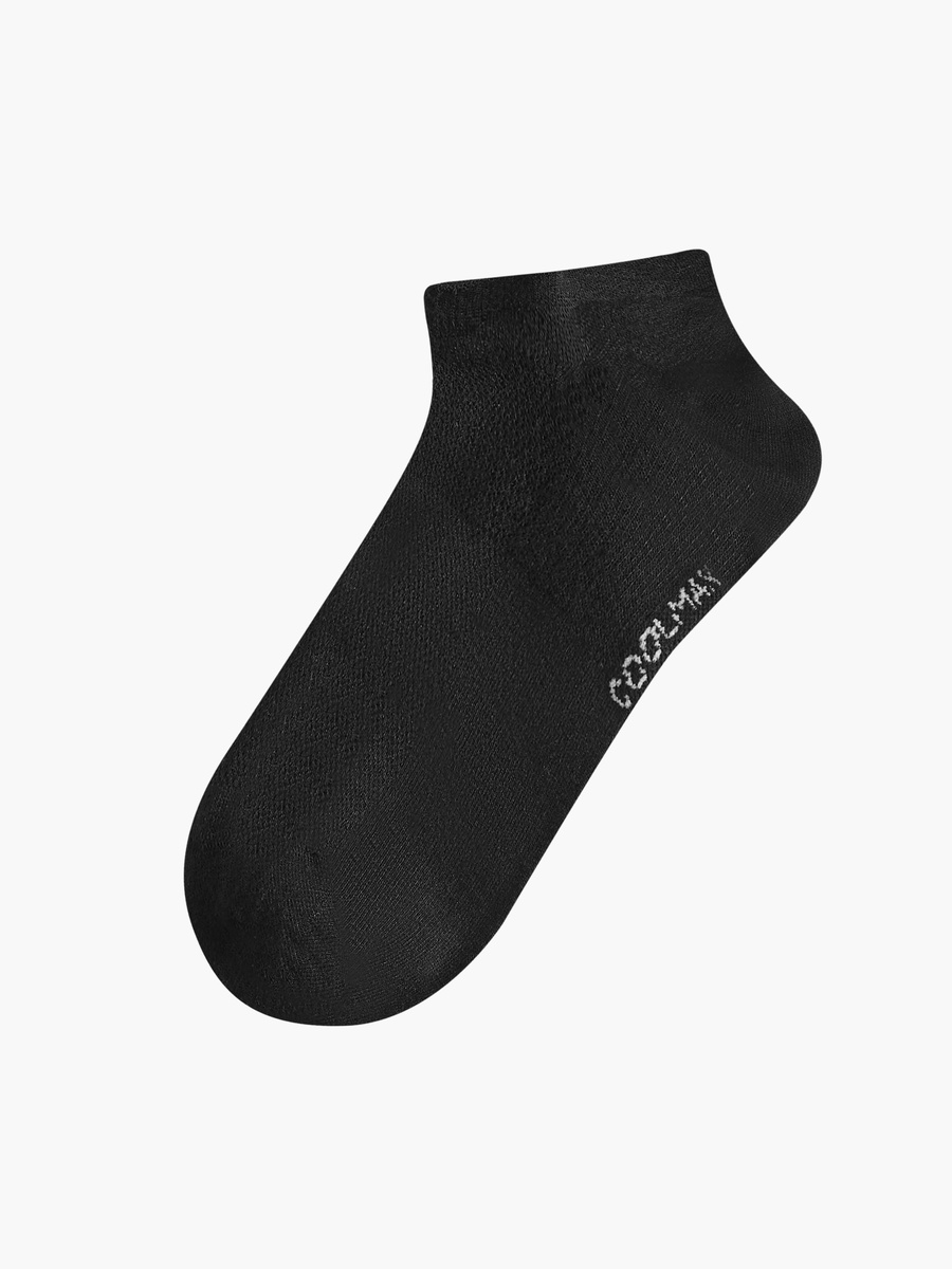 Logo Print Non Terry Ankle Length Socks - Set of 3