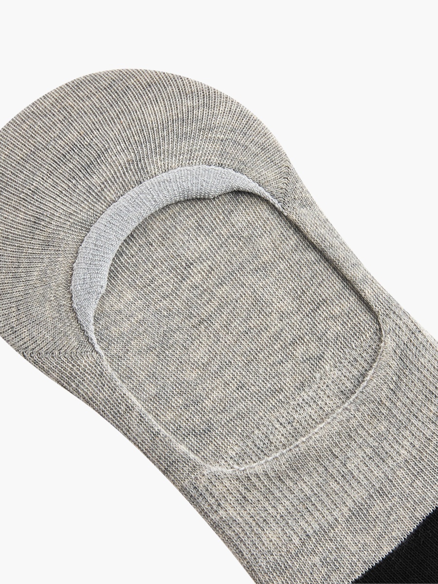 Logo Print Non-Terry No Show Socks - Set of 3