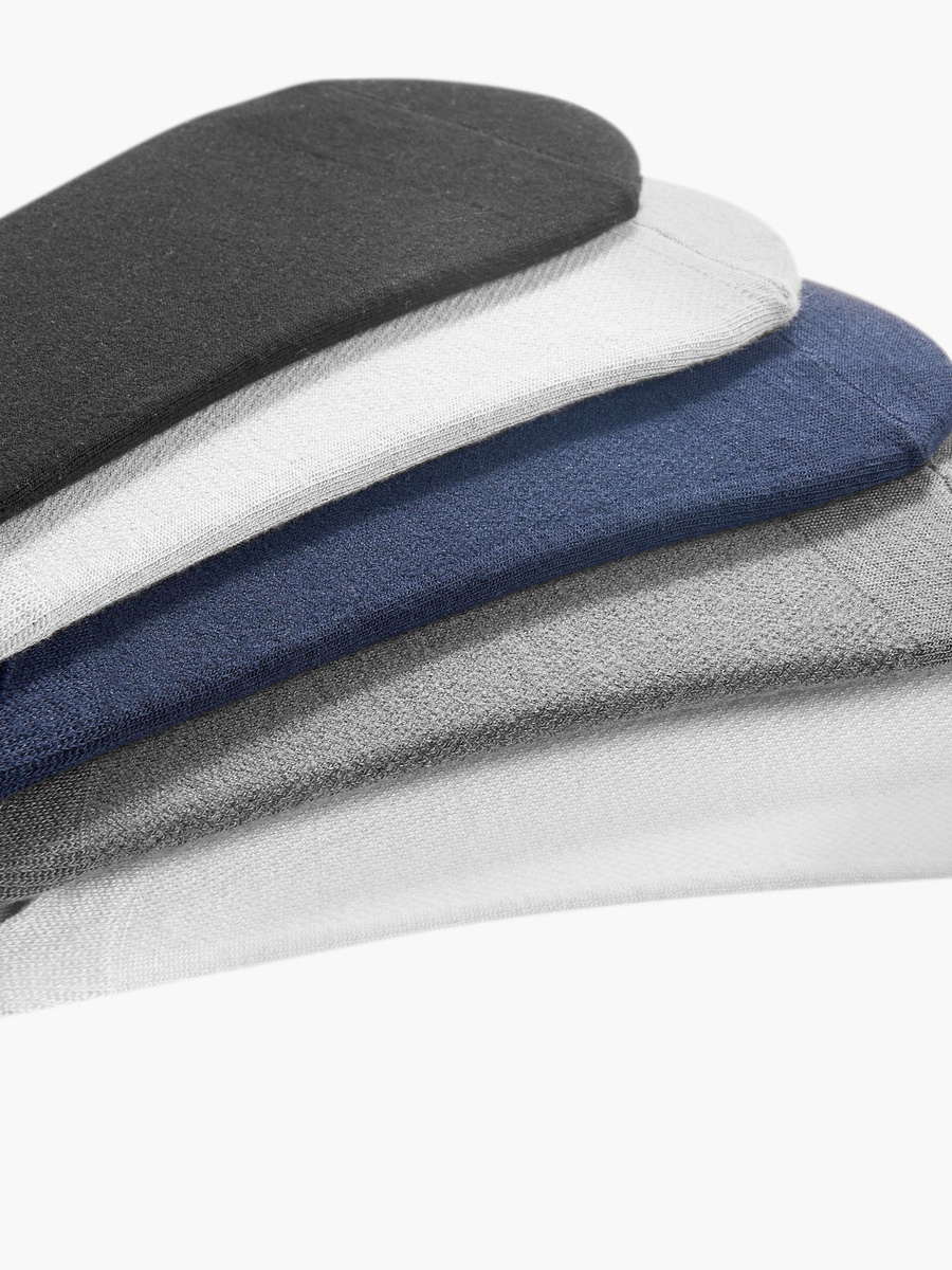 Textured Non Terry No Show Socks - Set of 5