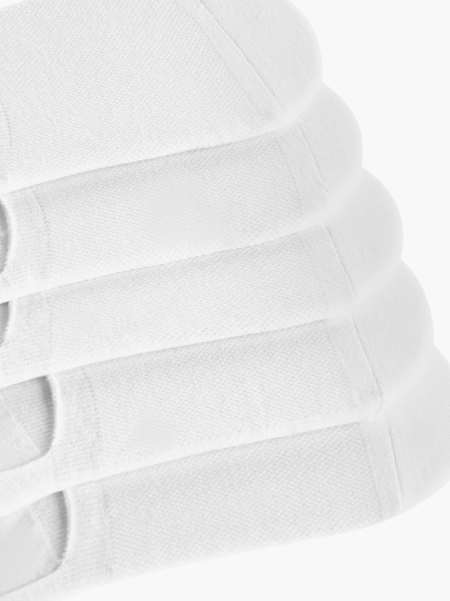 Textured Non Terry No Show Socks - Set of 5