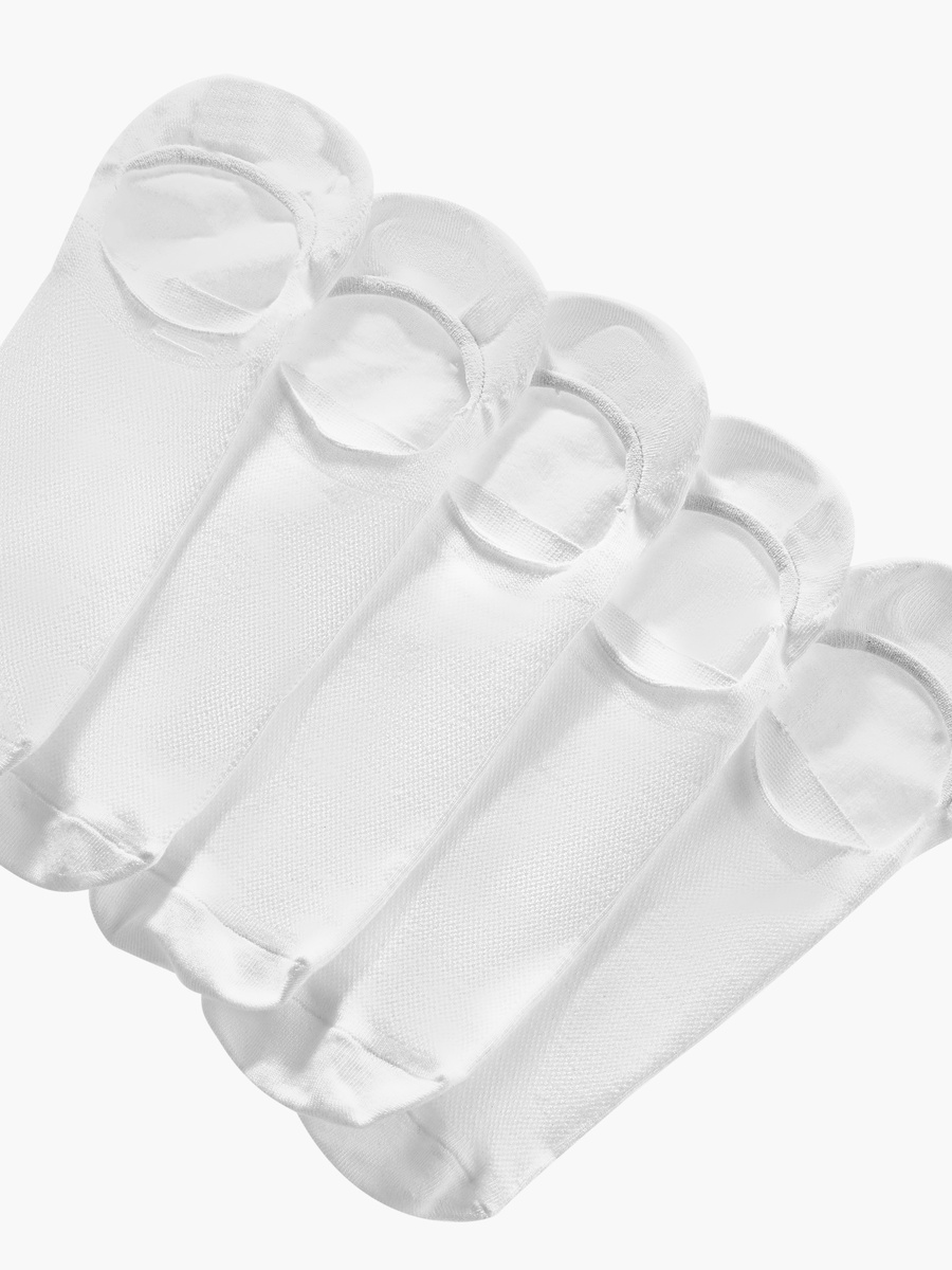 Textured Non Terry No Show Socks - Set of 5