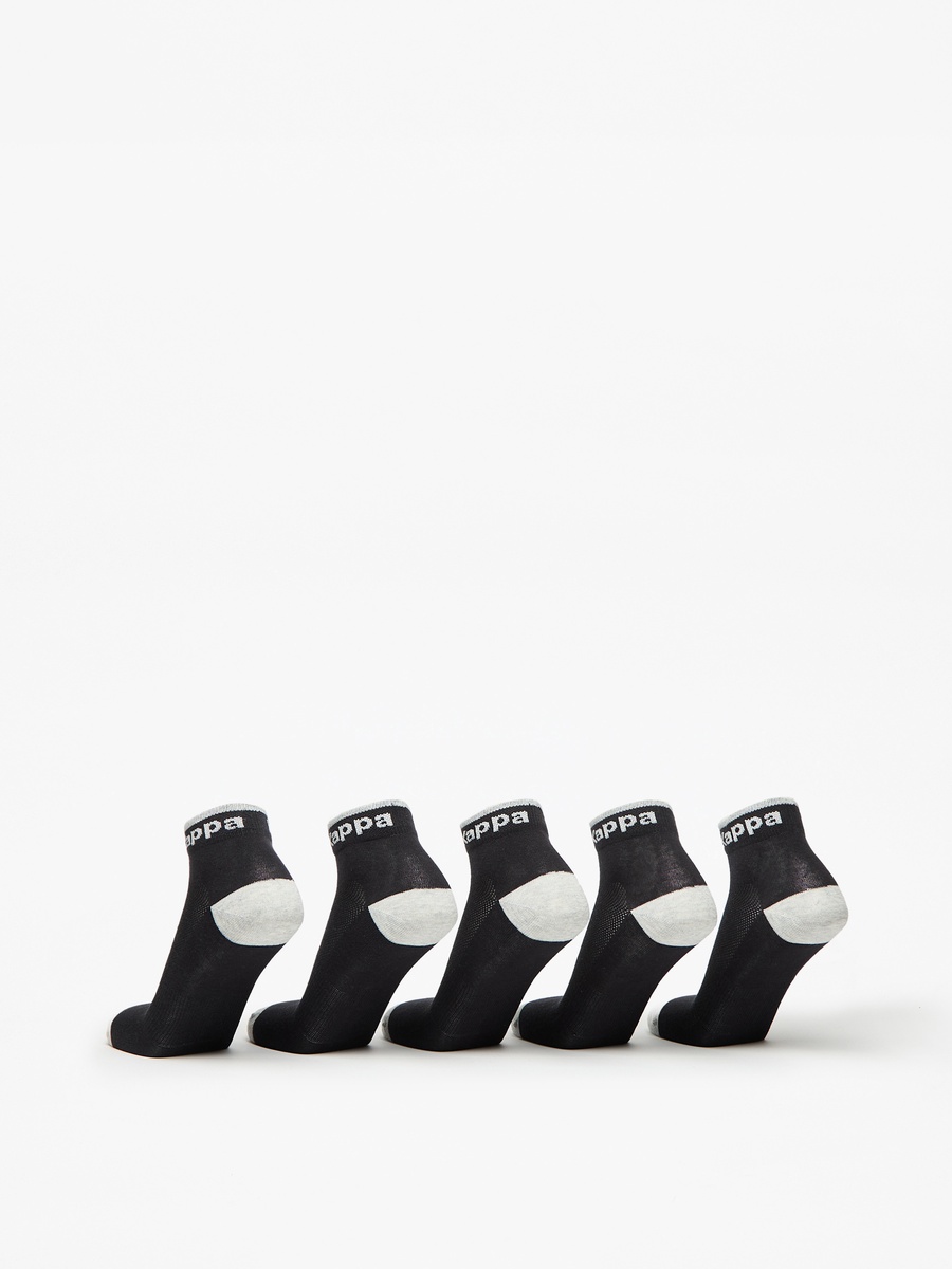 Logo Print Crew Length Sports Socks - Set of 5
