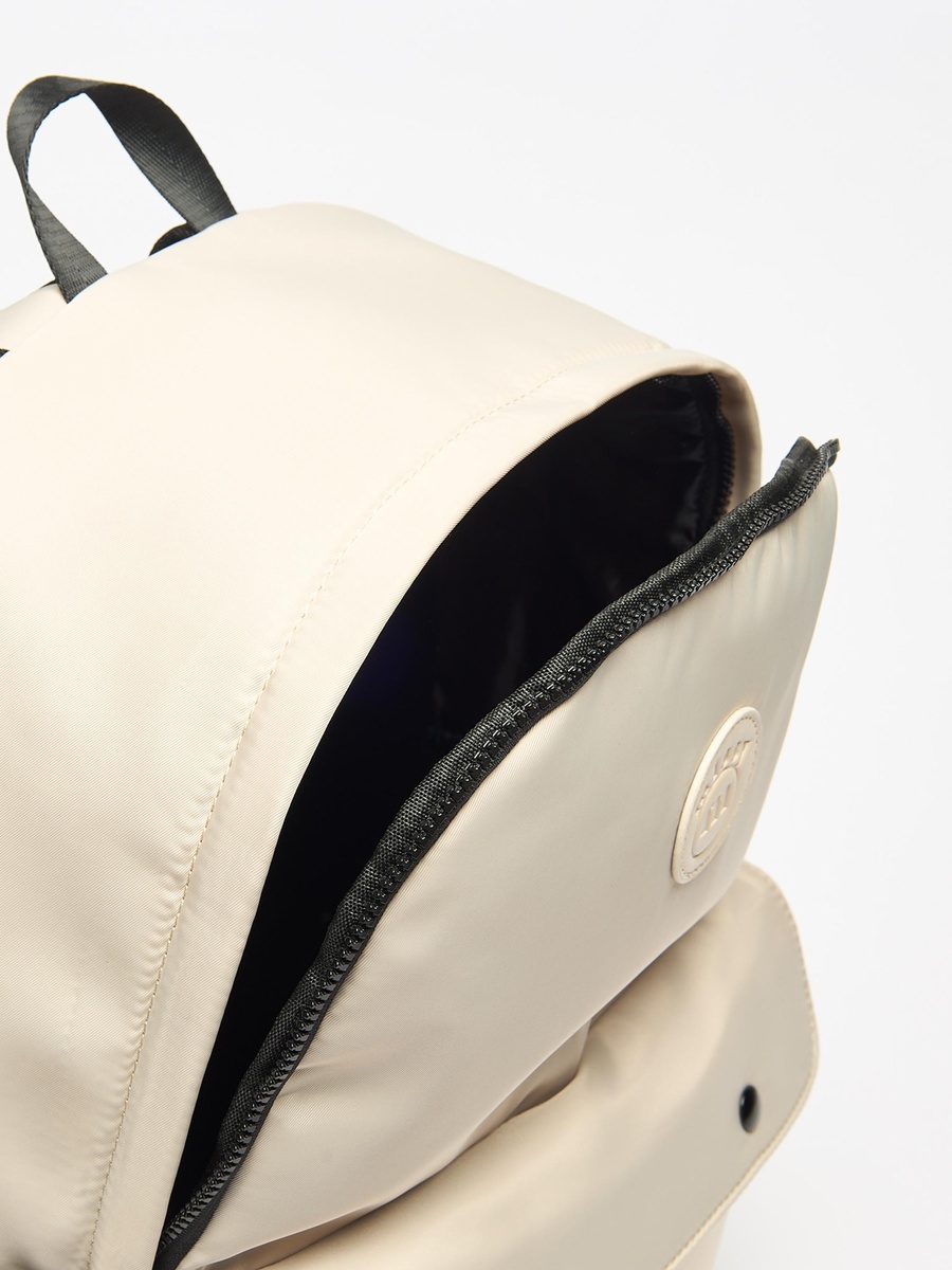 Solid Backpack with Adjustable Straps and Zip Closure