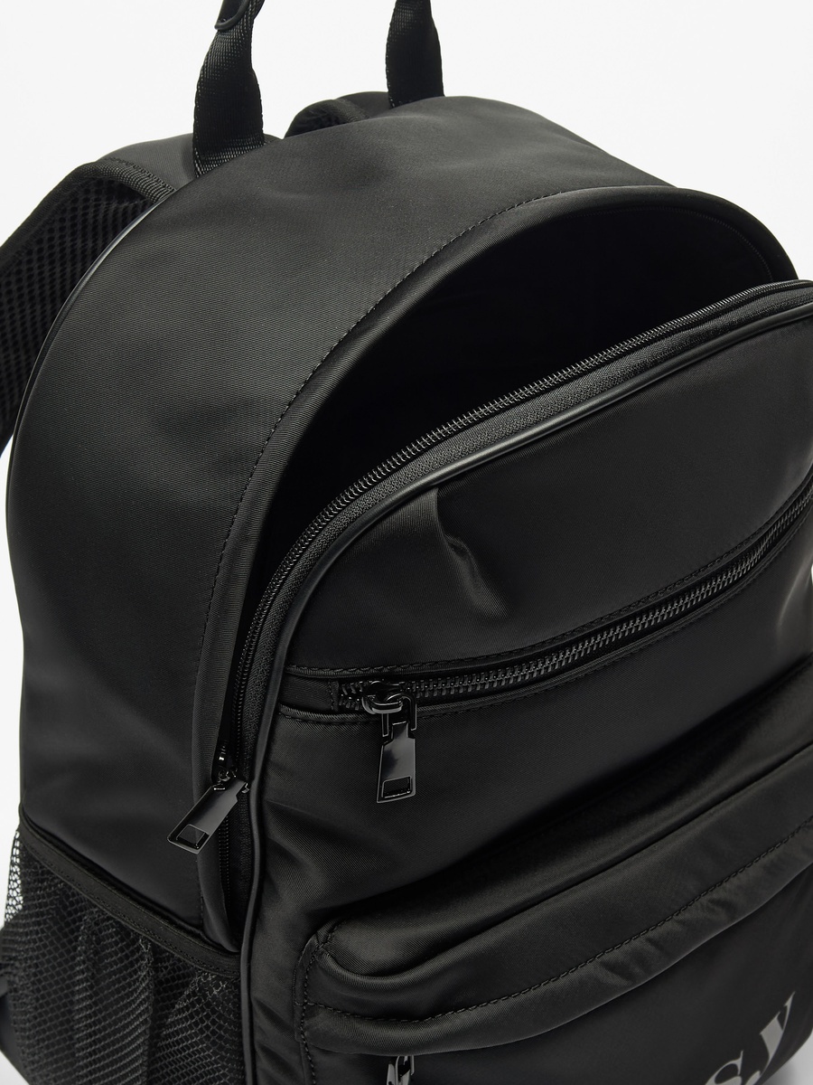 Logo Print Backpack with Adjustable Straps and Pencil Pouch - 30x12x40 cm