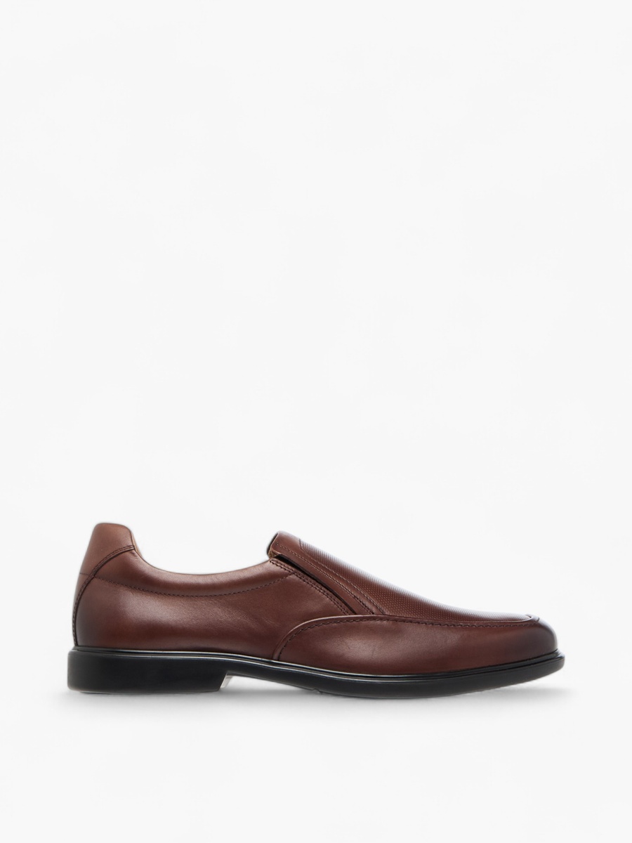 Leather Textured Slip-On Loafers