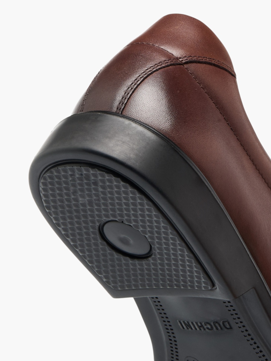 Leather Textured Slip-On Loafers