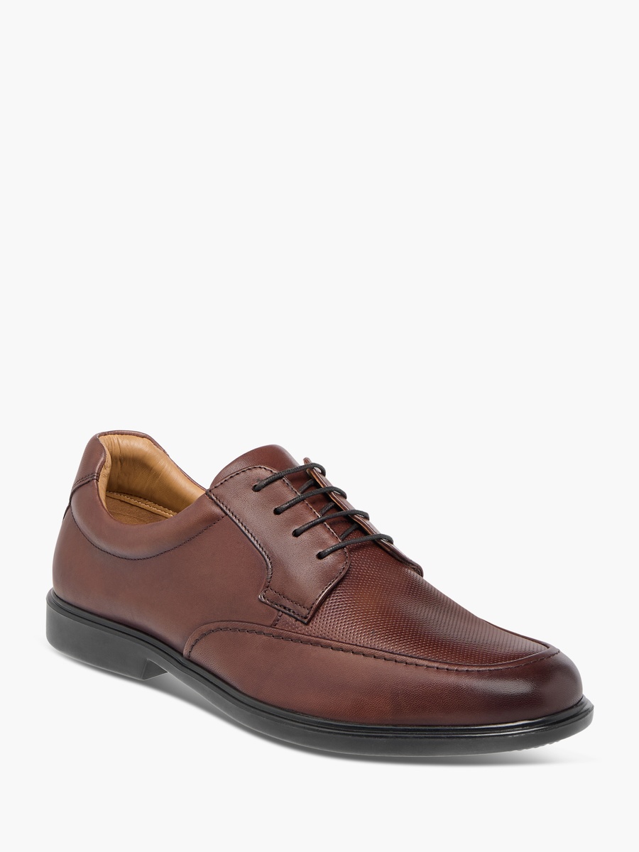 Leather Textured Lace-Up Derby Shoes