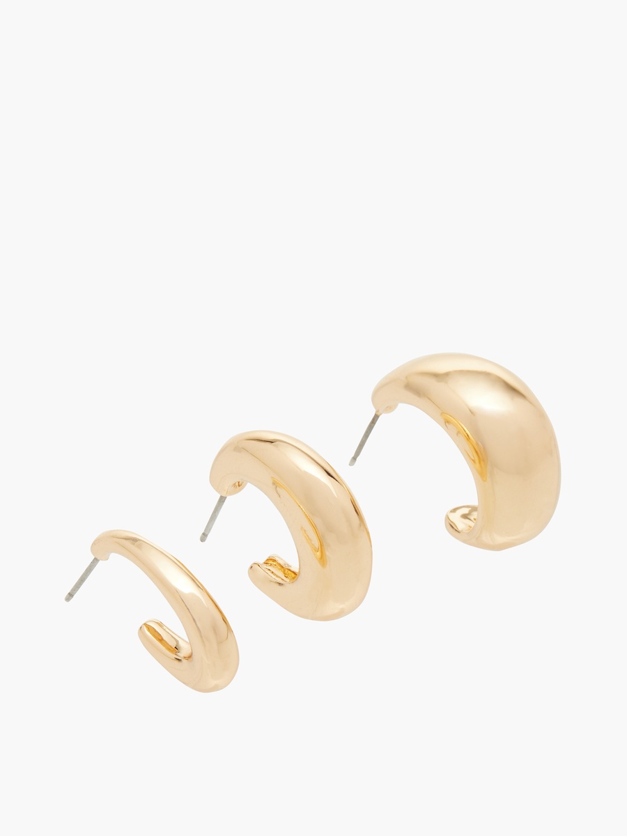 Hoop Earrings with Pushback Closure - Set of 3