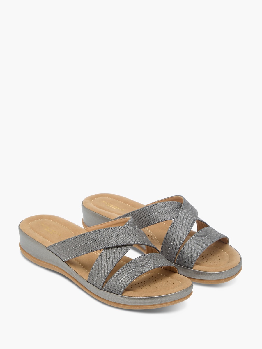 Textured Slip-On Strappy Sandals