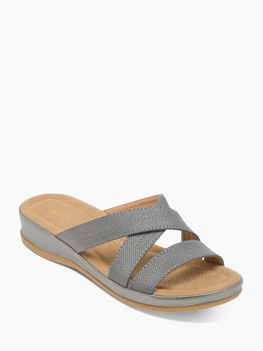Textured Slip-On Strappy Sandals