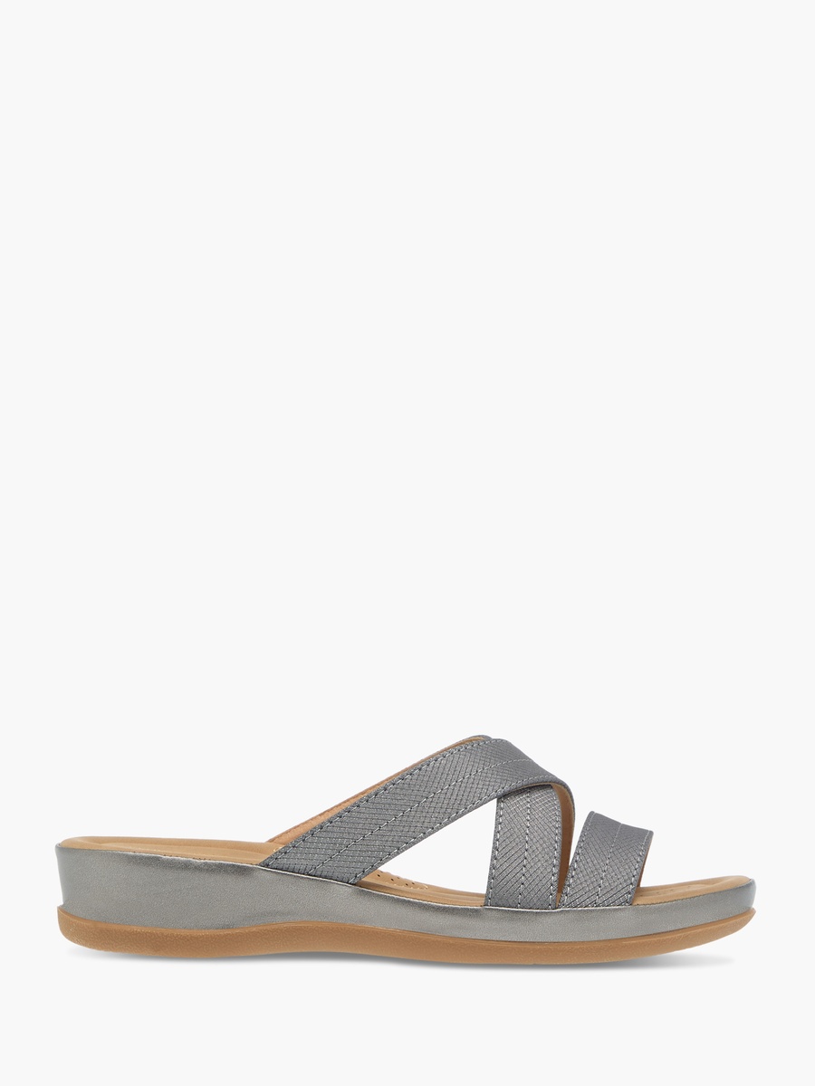 Textured Slip-On Strappy Sandals