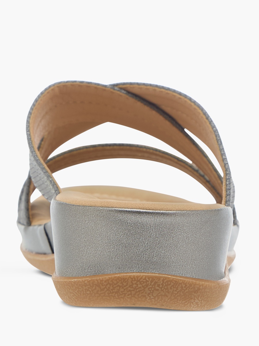 Textured Slip-On Strappy Sandals