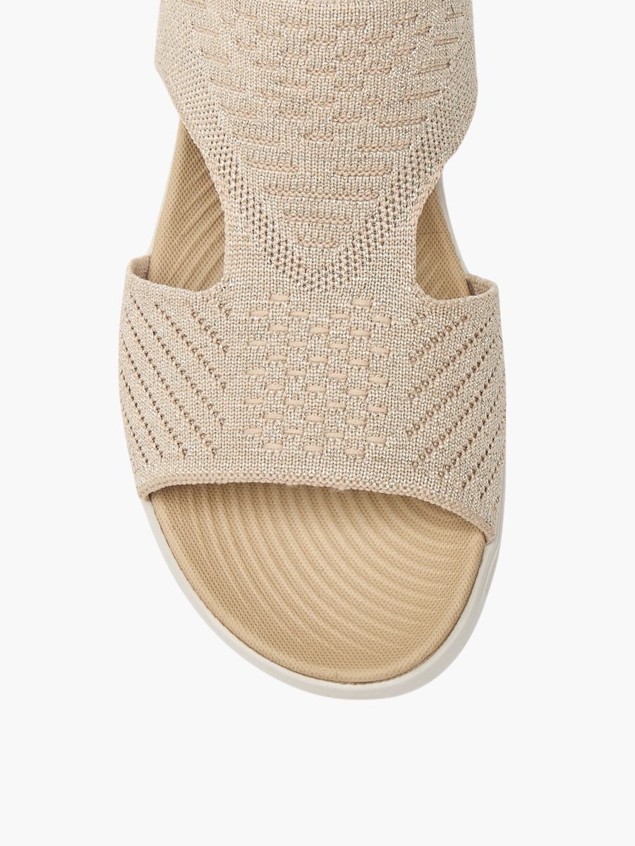 Textured Strap Sandals with Wedge Heels