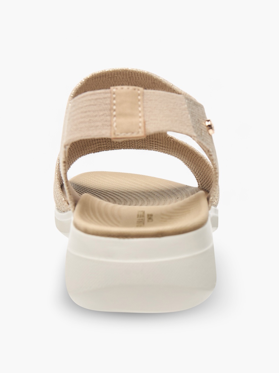 Textured Strap Sandals with Wedge Heels