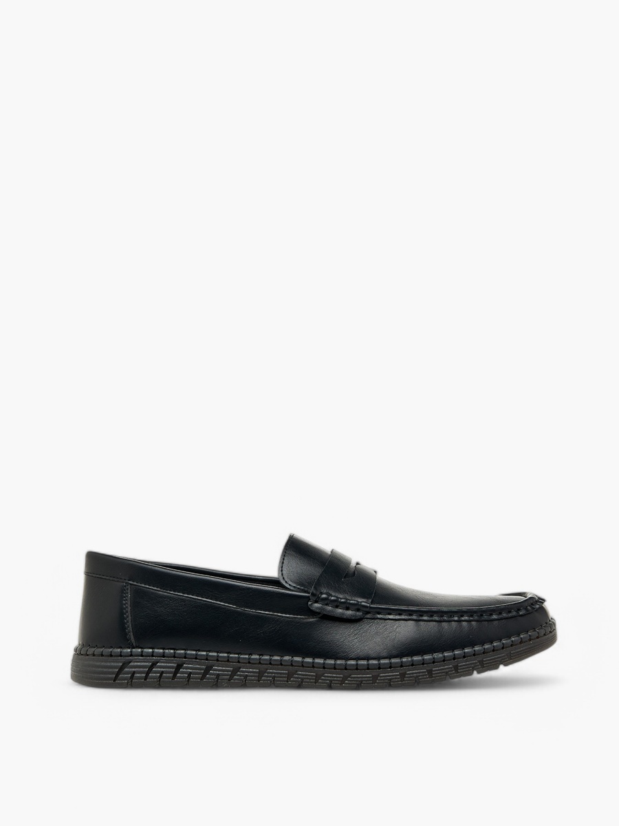 Textured Slip-On Loafers with Cutout Detail