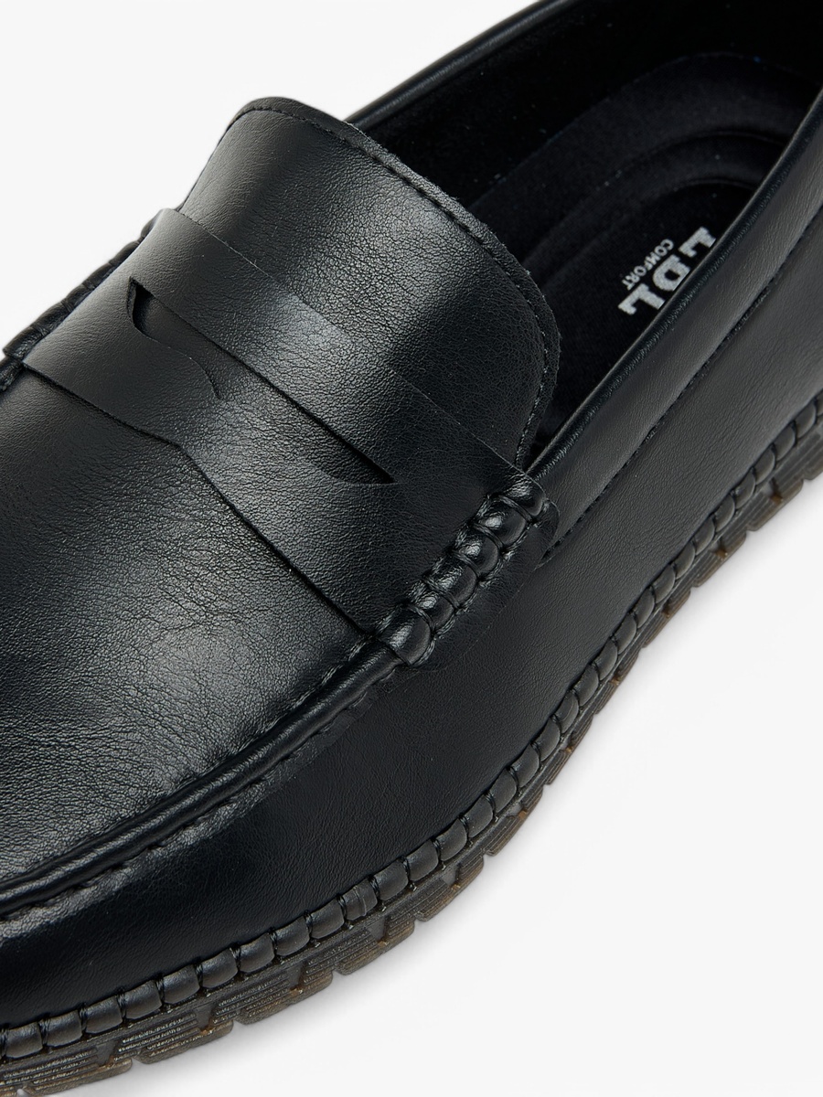 Textured Slip-On Loafers with Cutout Detail