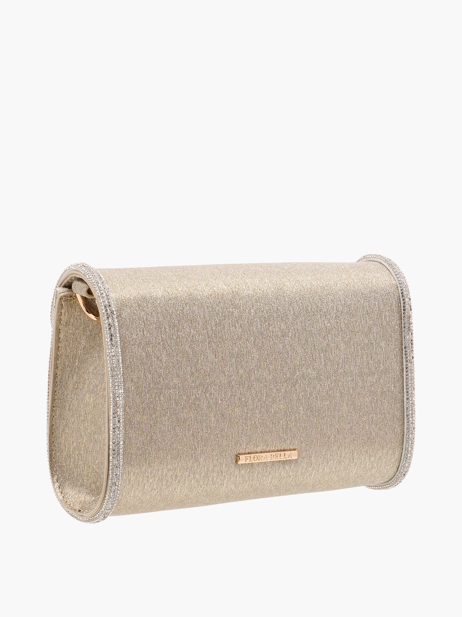 Embellished Crossbody Bag with Detachable Chain Strap and Flap Closure