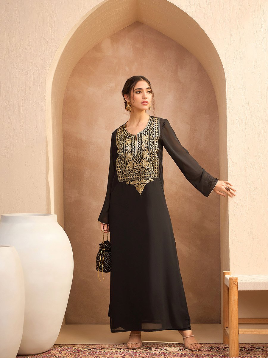 black abaya slip dress Black Inner Slip Dress