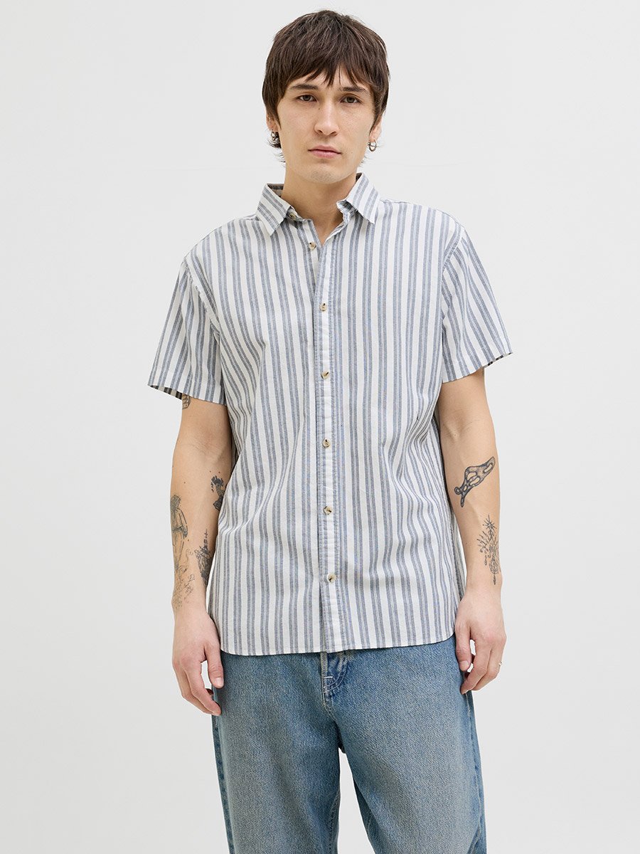 Striped Spread Collar Regular Fit Shirt