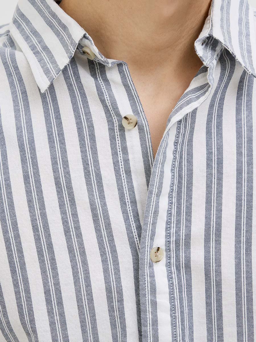 Striped Spread Collar Regular Fit Shirt
