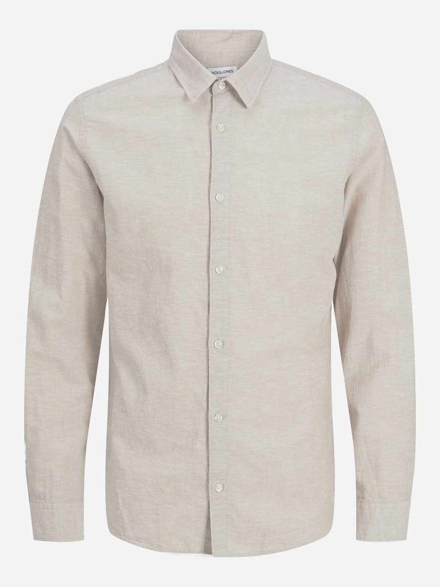 Mens Off-White Button-Down Long Sleeve Shirt