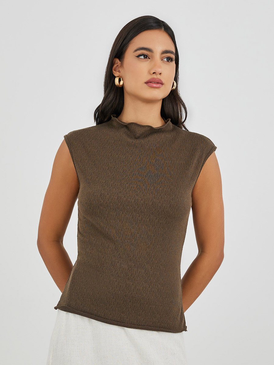 Textured Sleeveless Top