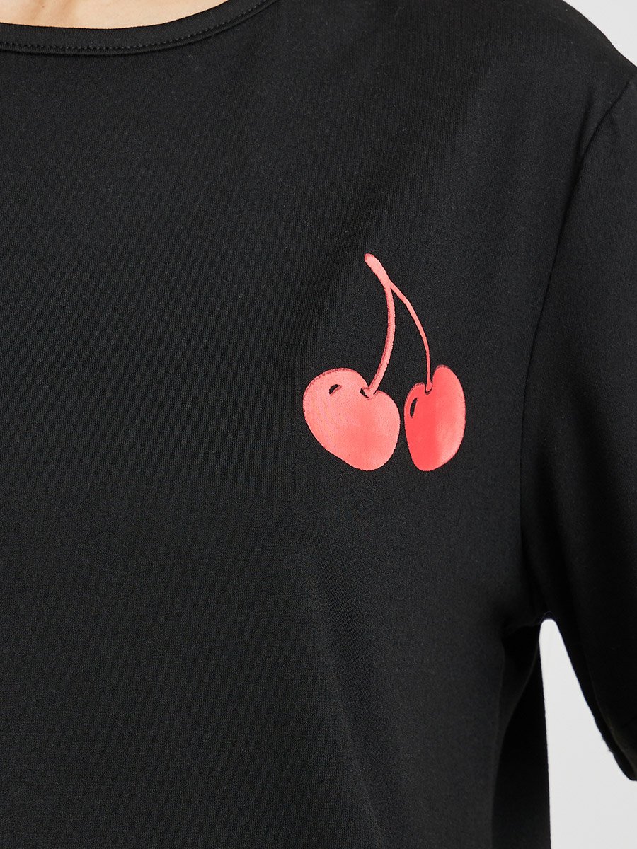 Cherry Print Short Sleeve T-Shirt and Leggings Co-Ords