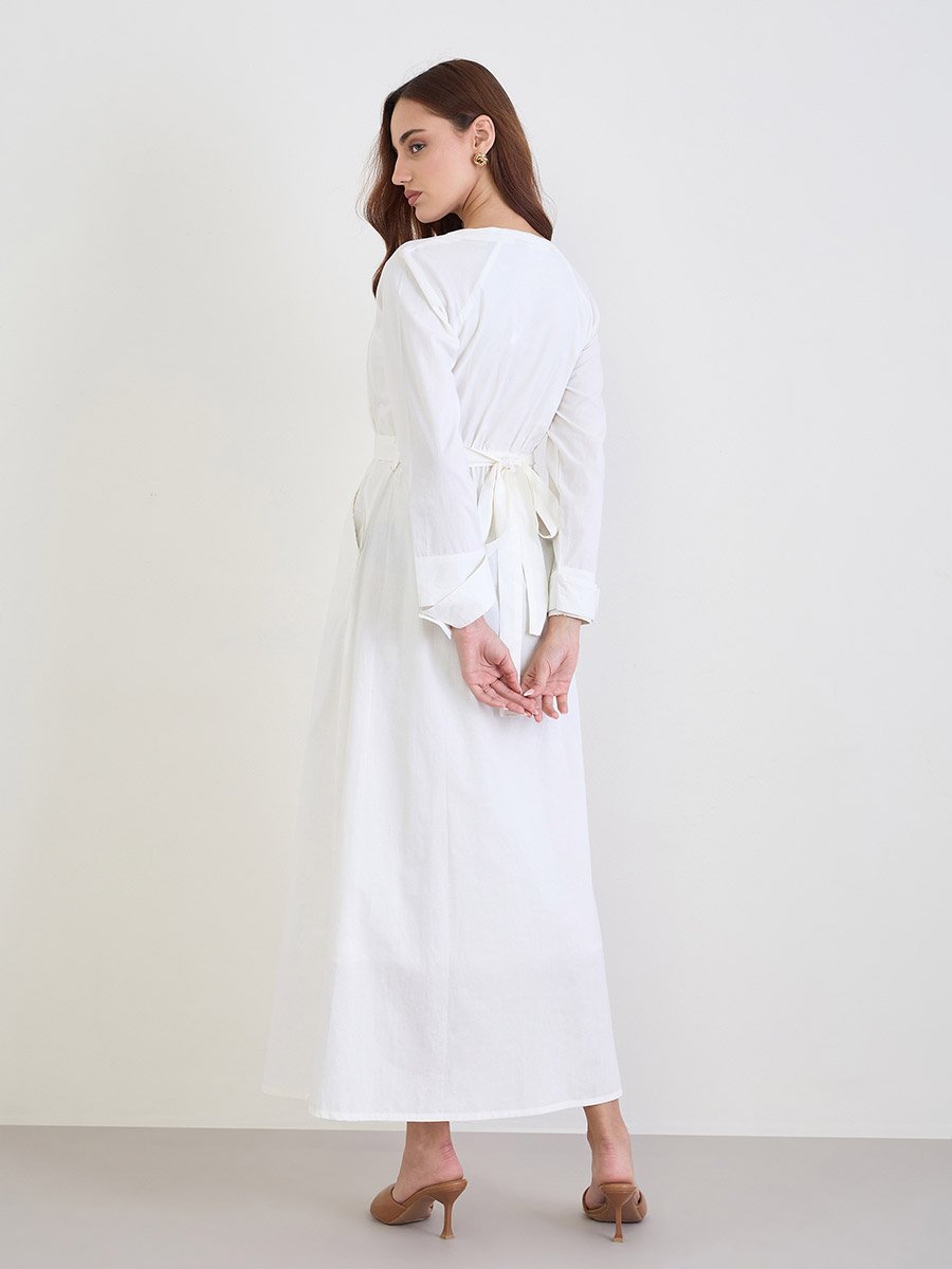 White Cotton Shirt Maxi Dress