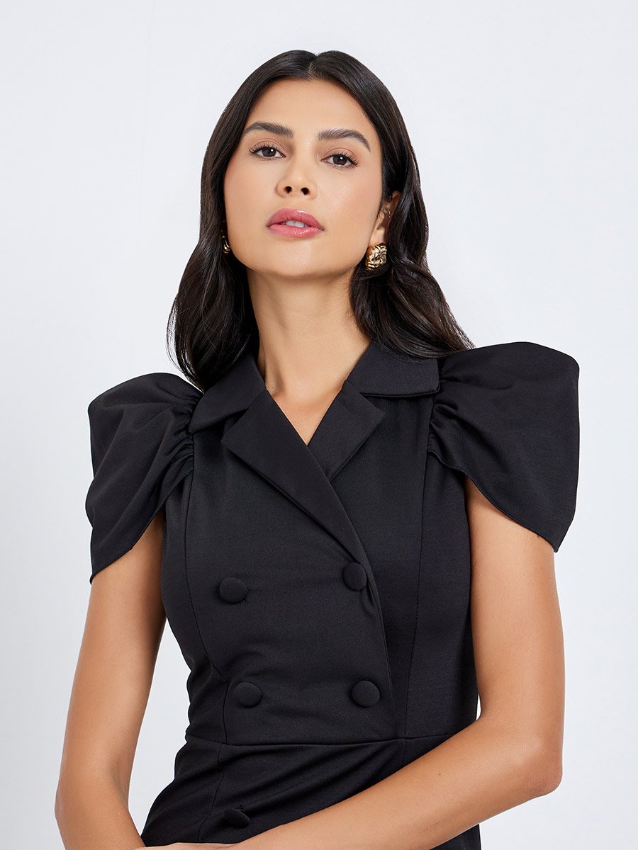 Solid Short Sleeves Mermaid Hem Midi Dress