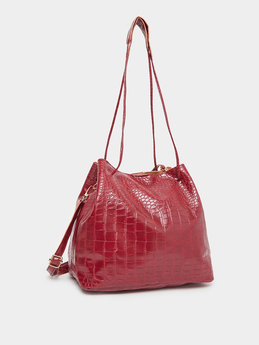 Set of 4 - Croc Textured Bag
