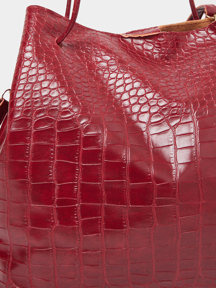 Set of 4 - Croc Textured Bag